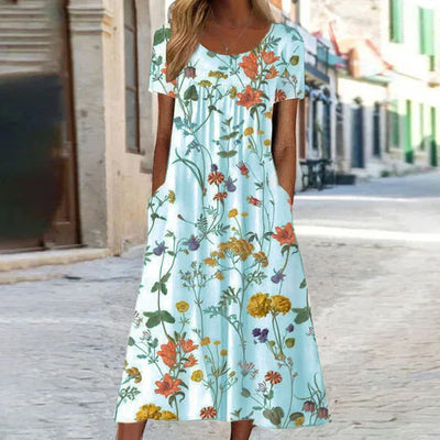 Charlotte | Blumen Sommerkleid Frau Midi