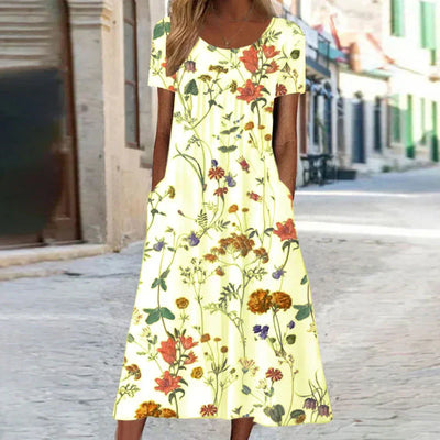 Charlotte | Blumen Sommerkleid Frau Midi