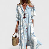 Boho-Kleid Damen Bunt | Elegantes Festliches Kleid in Himmelblau