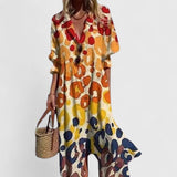 Boho-Kleid Damen Bunt | Elegantes Festliches Kleid in Gelb