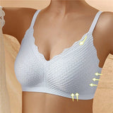 Bügelfreier Komfort-Bralette - Leah in Blau