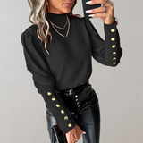 Trendy Damenbluse mit Spitze - Clara in Schwarz