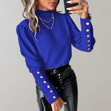 Trendy Damenbluse mit Spitze - Clara in Blau