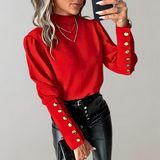 Trendy Damenbluse mit Spitze - Clara in Rot