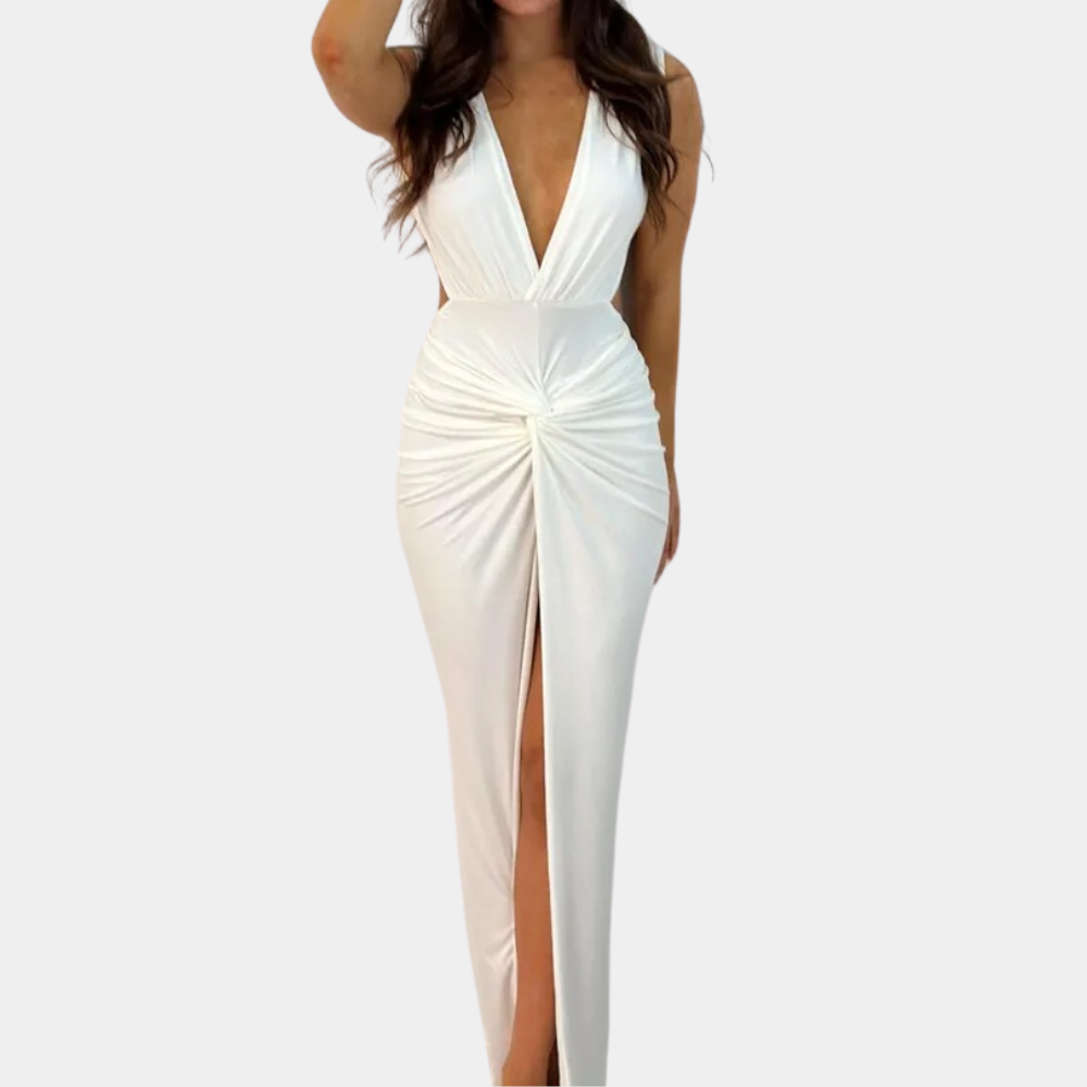 Tawny - Modisches Kleid mit tiefem V-Ausschnitt für Damen