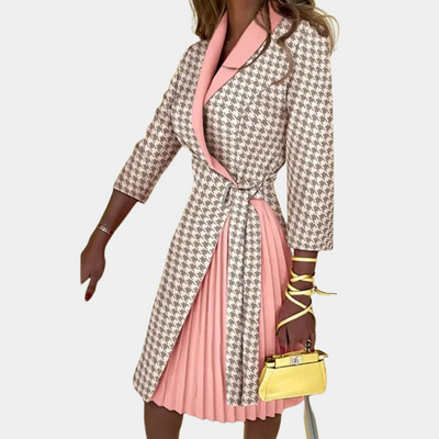 Bow - Elegantes Plissiertes Damenkleid