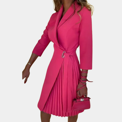 Bow - Elegantes Plissiertes Damenkleid