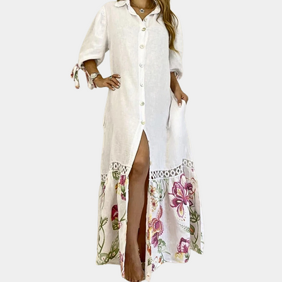 Luftiges Hemdblusenkleid | Florale Details | Eleganter Schnitt