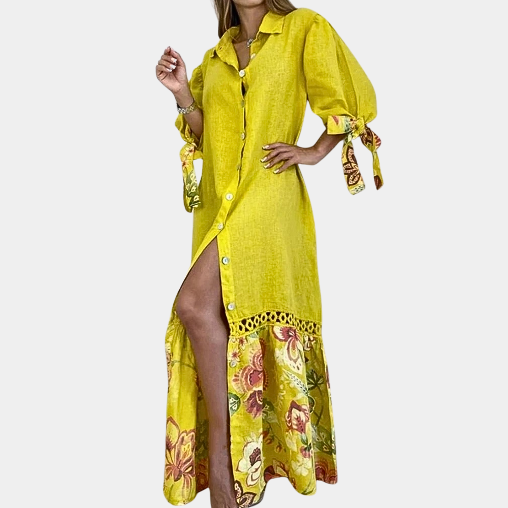 Luftiges Hemdblusenkleid | Florale Details | Eleganter Schnitt