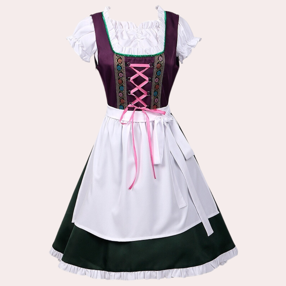 Damen Lila Oktoberfest Dirndl Kleid