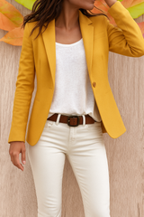 Candida | Klassischer Damenblazer Büro Elegant in Gelb