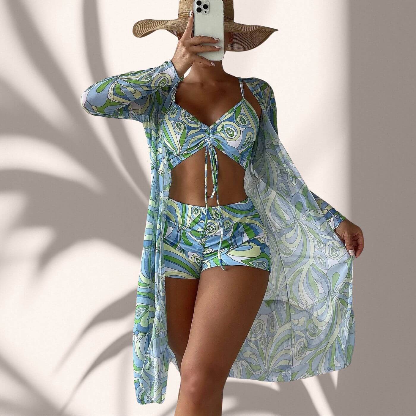 Celina™ – 3-teiliges Bedrucktes Bikini-Set