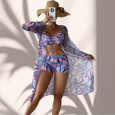 Celina™ – 3-teiliges Bedrucktes Bikini-Set