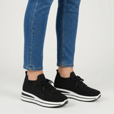 Carol | Moderne Damen-Sneaker mit weichem Laufgefühl in Schwarz-Weiß