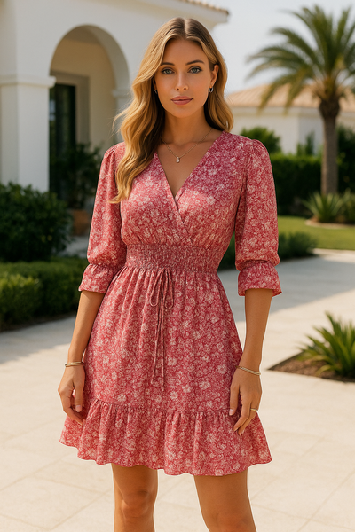 Valentina | Damenkleid mit Blumenmuster – Verspielt und Bequem