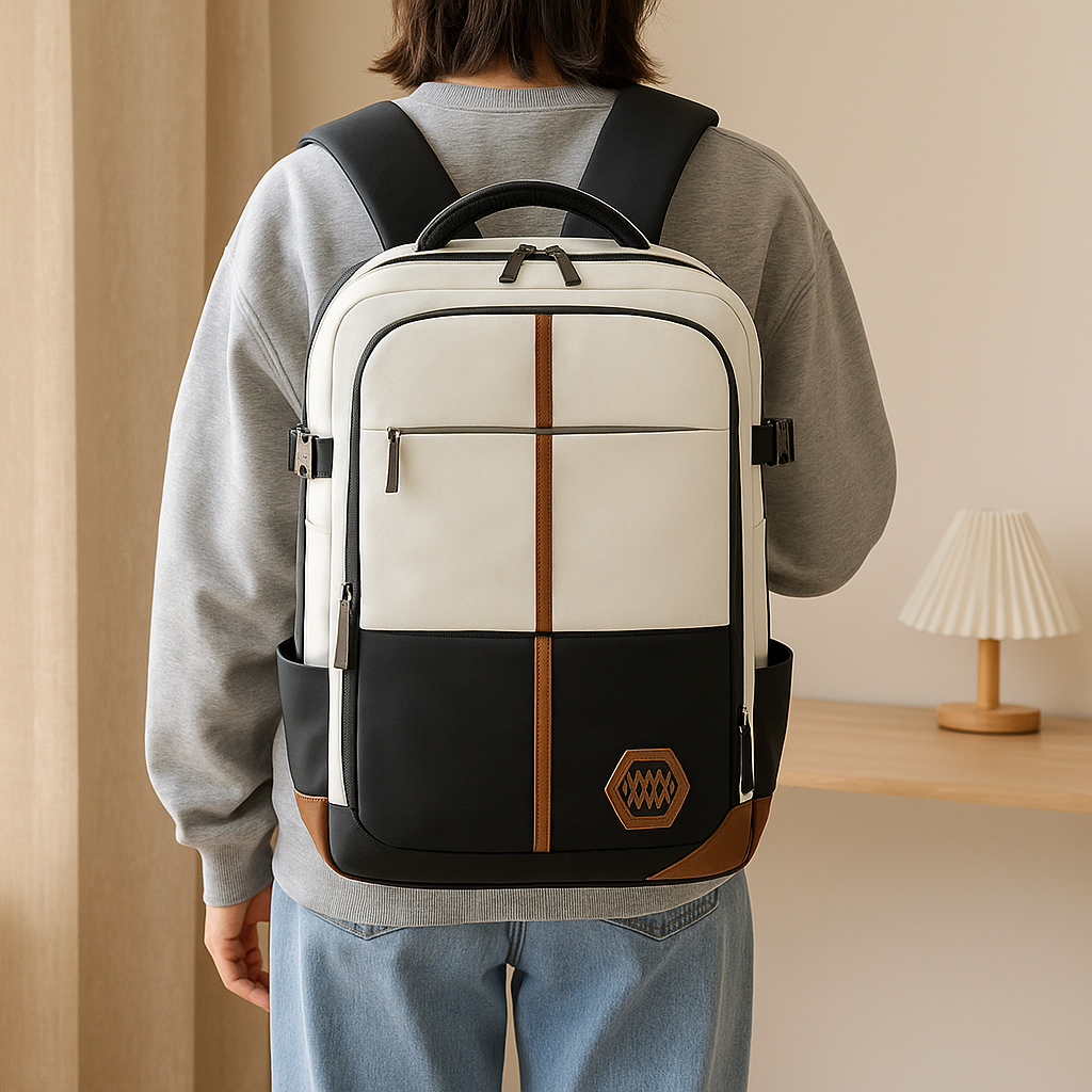 Reisetasche – Einfarbig, verstellbarer Riemen, Reißverschluss, Polyesterfutter