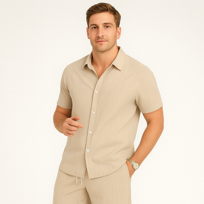2-teiliges Sommer-Set für Herren – Lässiges Kurzarm-Top und passende Shorts