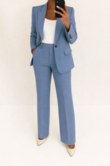 Julie - Elegantes Damen Hosenanzug Set in Blau