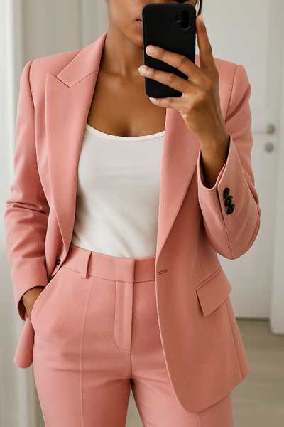 Eleganter Damenanzug für formelle Anlässe – Maßgeschneiderter Blazer mit mittelhoher Hose