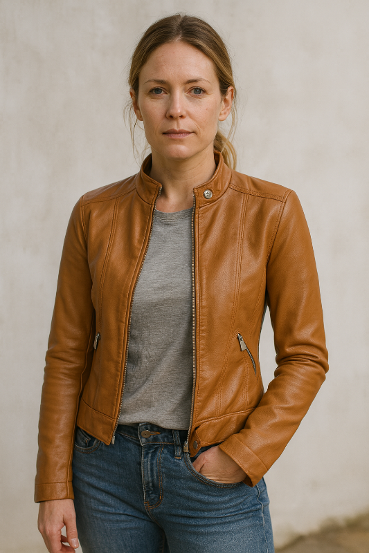 Damenjacke - Elegante Kurzjacke mit Reißverschluss und Taschen für jeden Anlass