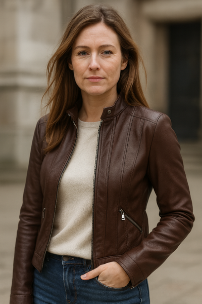 Damenjacke - Elegante Kurzjacke mit Reißverschluss und Taschen für jeden Anlass