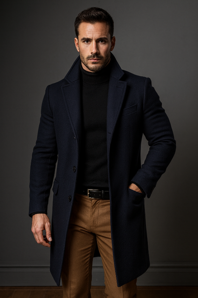 Herren-Langmantel – Stilvoller Wollmantel für kühle Tage