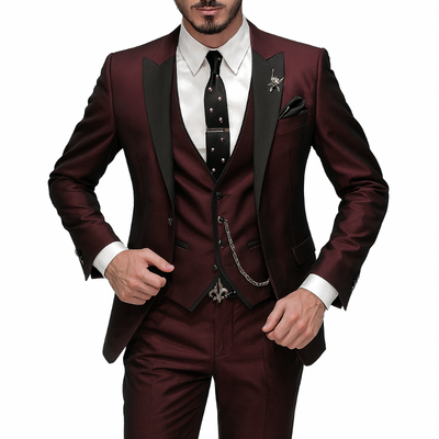 Dreiteiliger Herrenanzug aus Leinen – Blazer, Weste und Hose für Eleganz