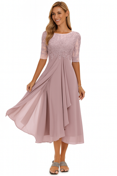 Elegantes Chiffon A-Linien Kleid