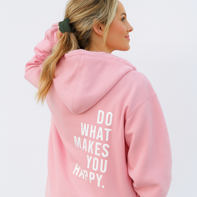 Hoodie mit Rückendruck – Baumwollmischung – Stylisch & Bequem