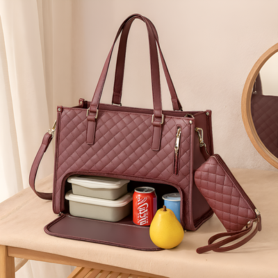 Isolierte 2-in-1-Lunch- und Reisetasche – Auslaufsichere Kühltasche mit Staufach