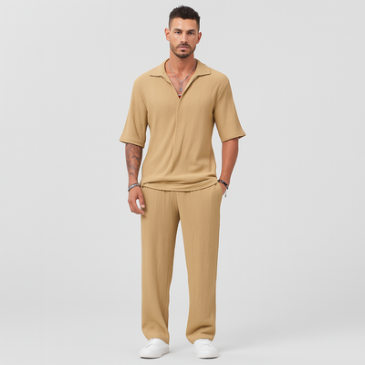 Herren-Zweiteiler – Stilvolles Casual-Outfit mit Langarmshirt und passender Hose