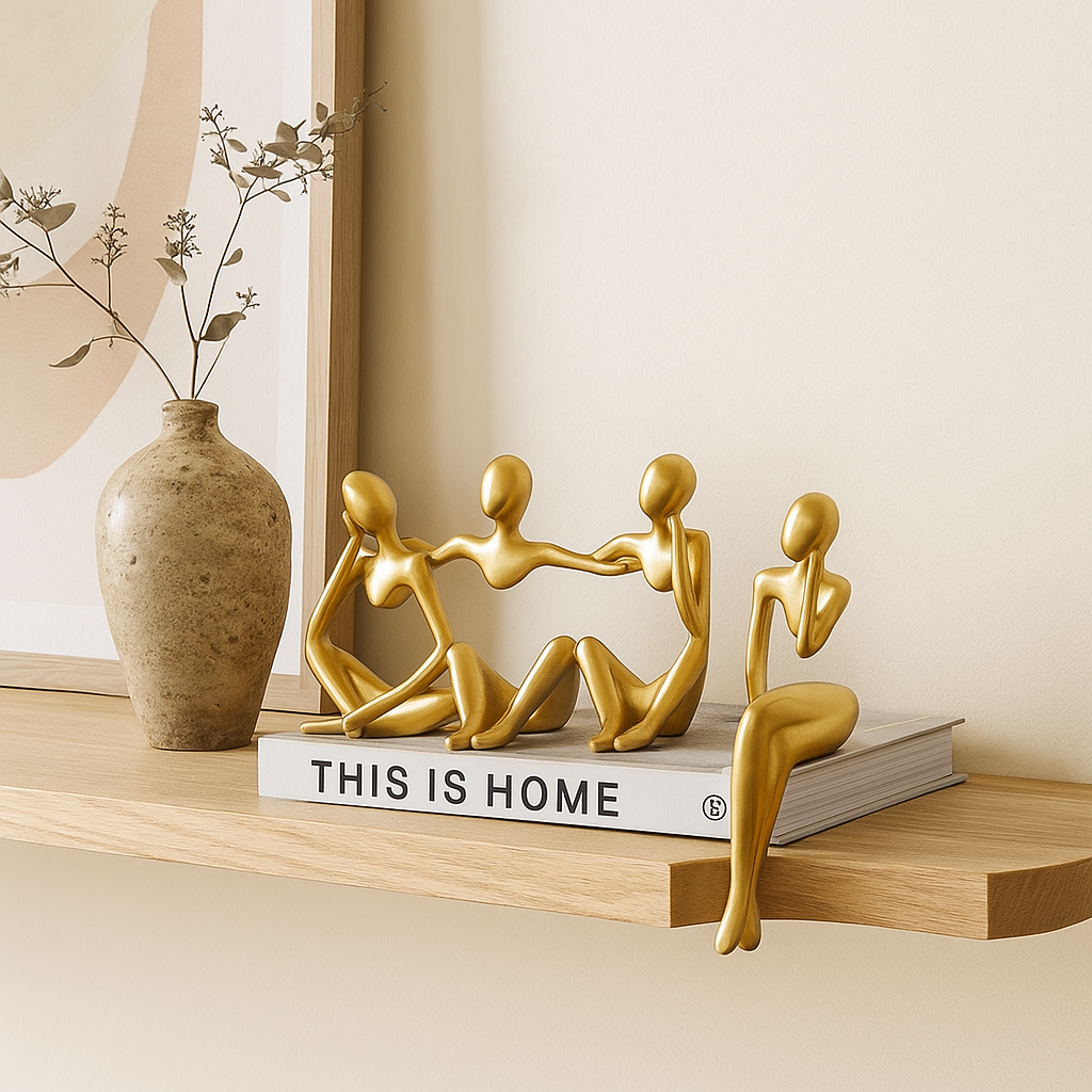 MindMuse – Goldene abstrakte Denkerstatuen in einzigartigen künstlerischen Positionen