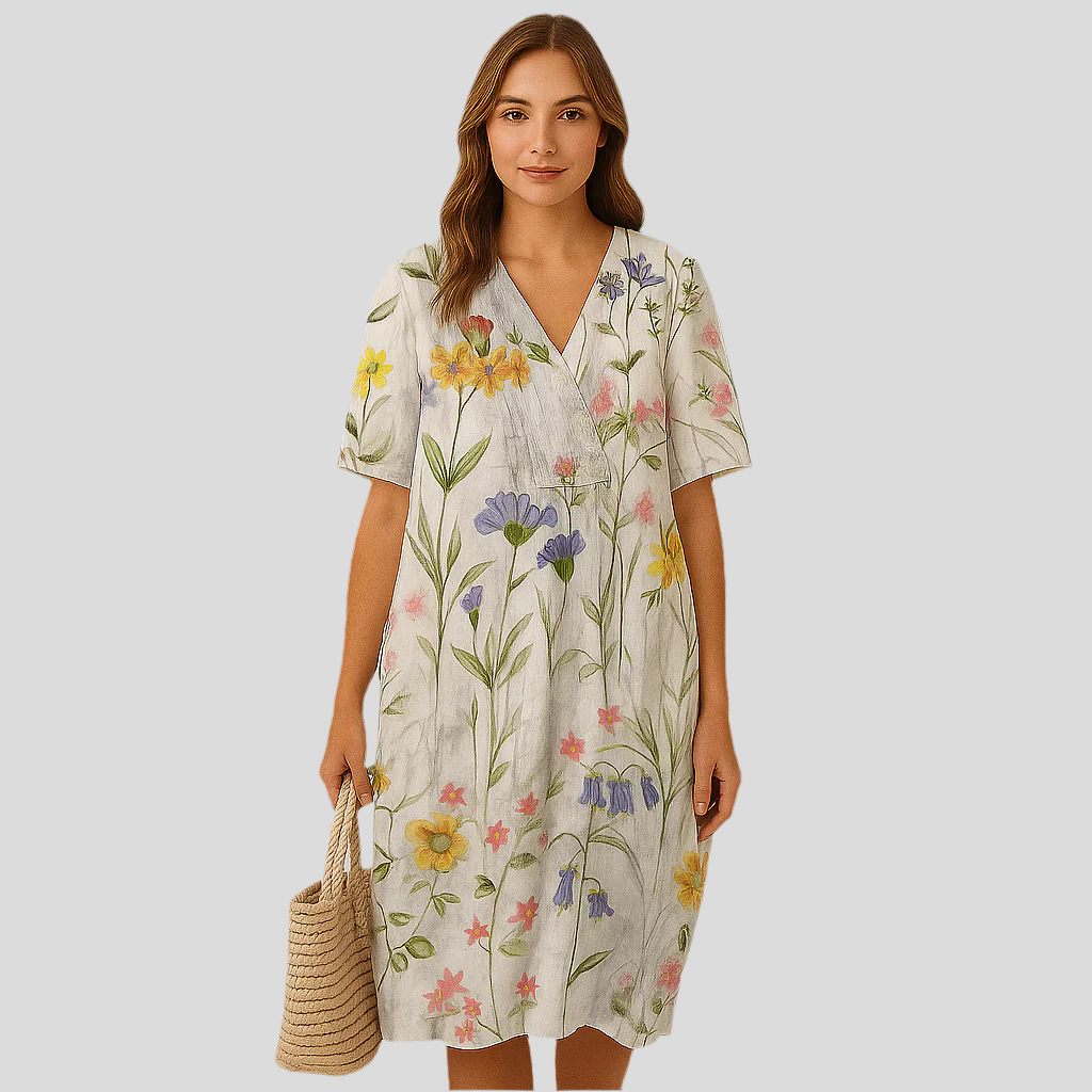 Elena Bloom Legeres Midi-Kleid – Blümchenleichtes Sommer-Eleganz-Kleid