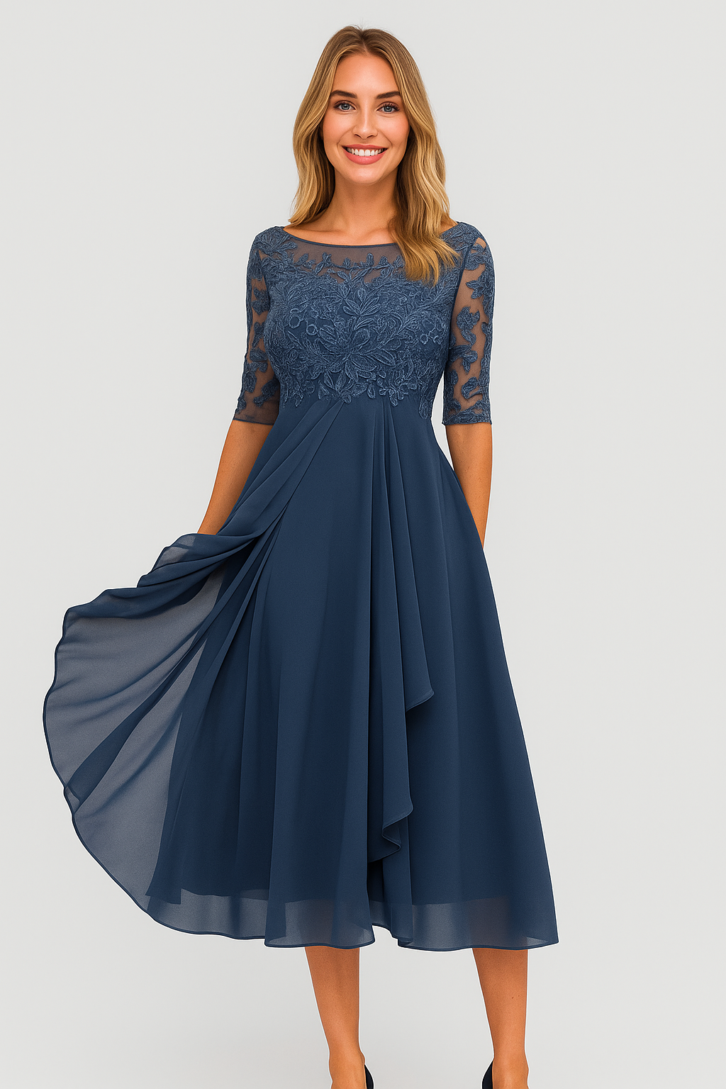 Elara – Zarte blonde Kleid für elegante Anlässe