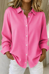Sophie- Elegante Damenbluse mit Knopfleiste in Fuchsia