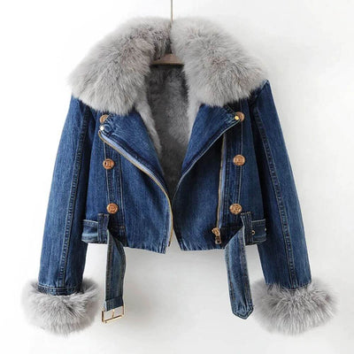 Clara™ - Warme Fell-Denim-Jacke