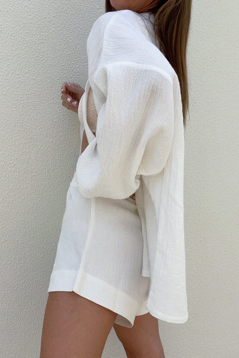 Leichter Zweiteiler | Wickelbluse & Shorts | Sommerlicher Komfort