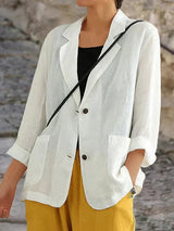 Damen-Blazer Mit Entspannter Passform - Emilia in Weiß
