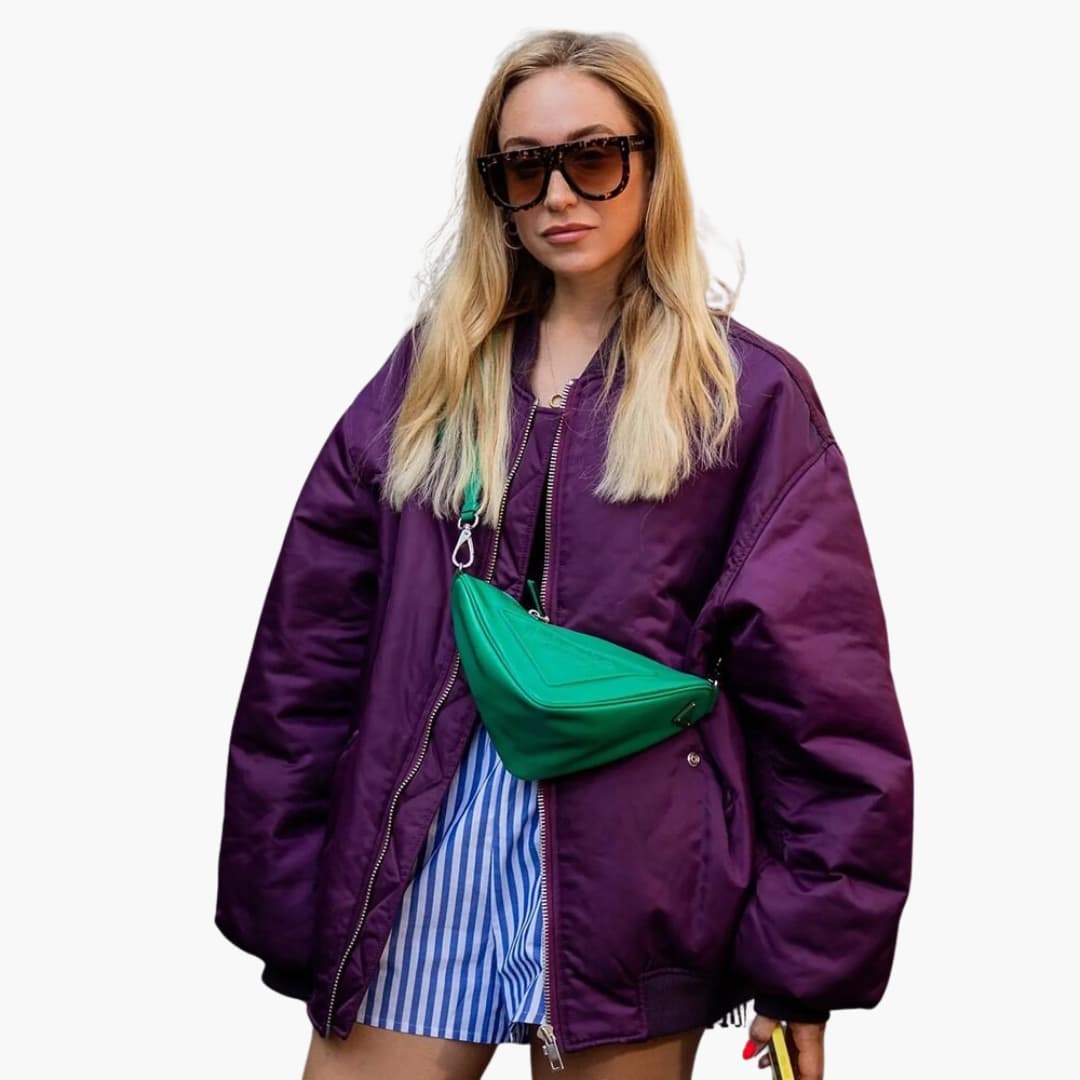 Damen Bomberjacke mit Reißverschluss und Fronttaschen