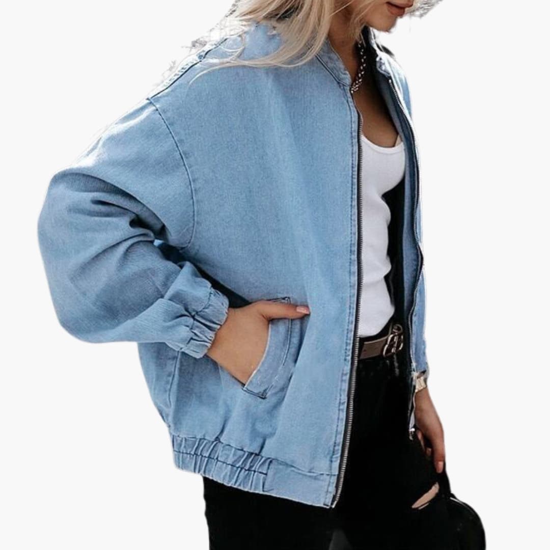 Damen Bomberjacke mit Reißverschluss und Taschen