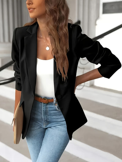 Damen Blazer Suede-Look Maßgeschneidert