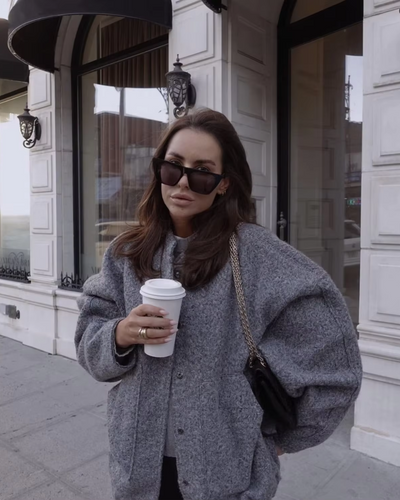 Damen Bomberjacke Baumwolle Oversized Stil