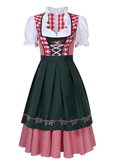 Damen Dirndl Kleid Traditionell Elegant mit Passender Schürze