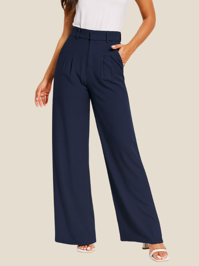 Damen Hochtaillierte Hose mit Weitem Bein – Stylische Freizeithose für jeden Anlass