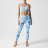 Damen Sportset Nahtloses Design - Athletta in Blau (2 Stück)