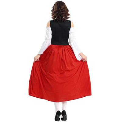 Damen Trachtenkleid Baumwolle Schulterfrei Elegant