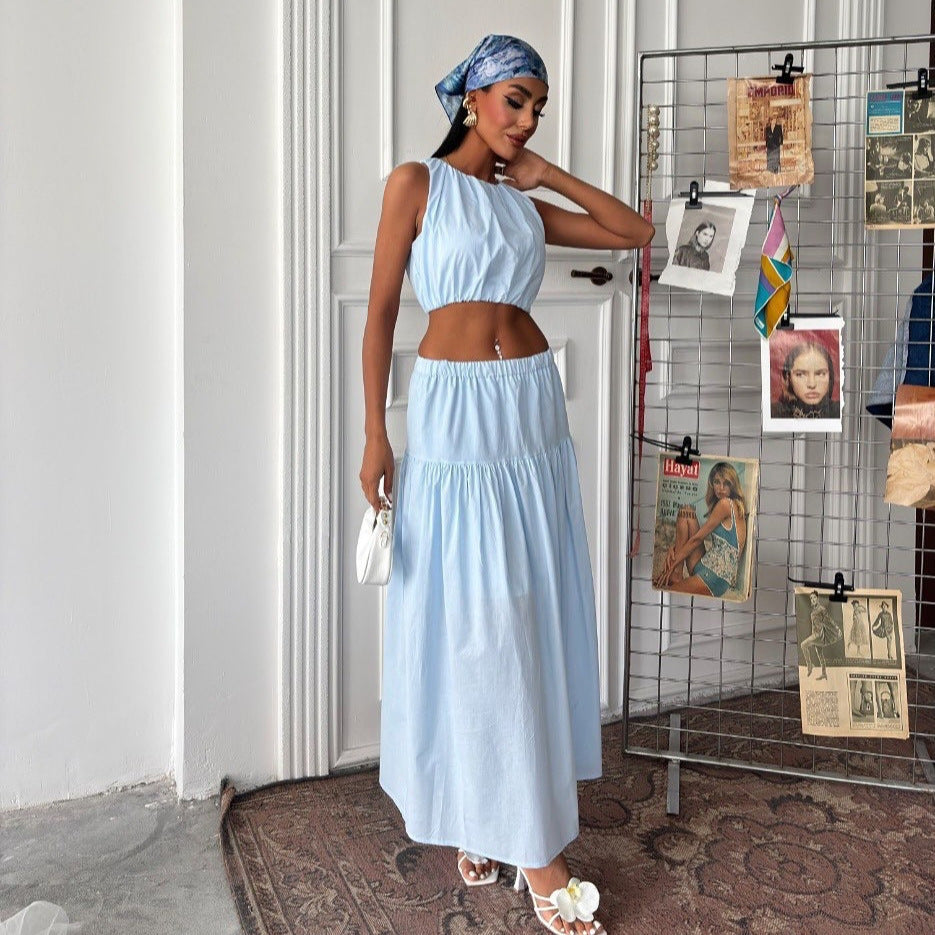 Damen Zweiteiliges Kleid Leicht Elegant Mit Gerafftem Oberteil