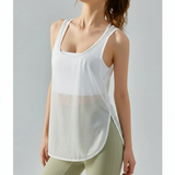 Damen Sporttop Mit Mesh - AirMove in Weiß