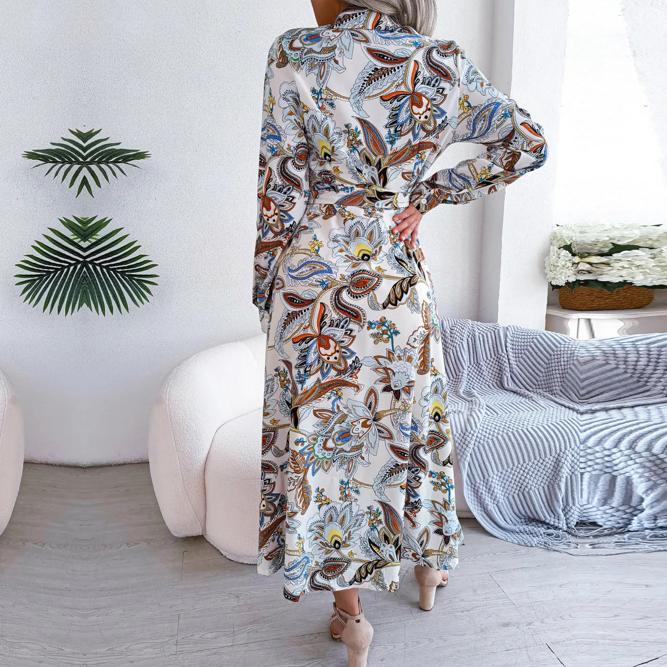 Maxikleid mit Print | Taillierter Schnitt | Eleganter Look