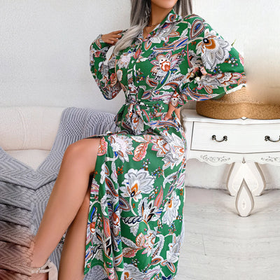 Maxikleid mit Print | Taillierter Schnitt | Eleganter Look